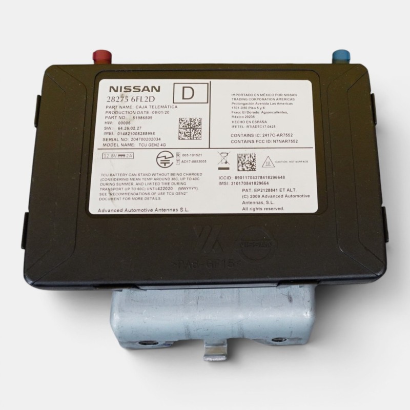 2019-2022 NISSAN ALTIMA COMMUNICATION TELEMATICS CONTROL MODULE OEM 282756FL2D