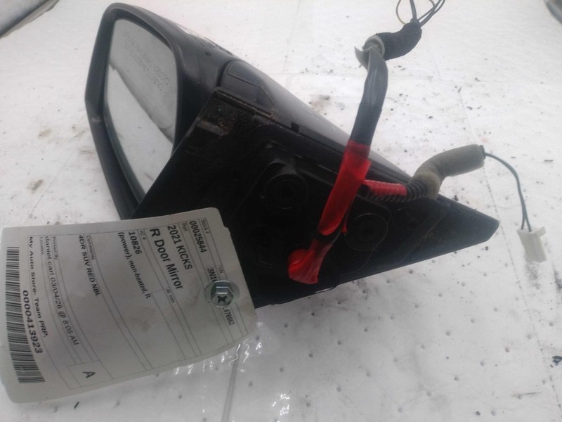 2021 Nissan Kicks Right Door Mirror Assembly Red 664392 67K Miles