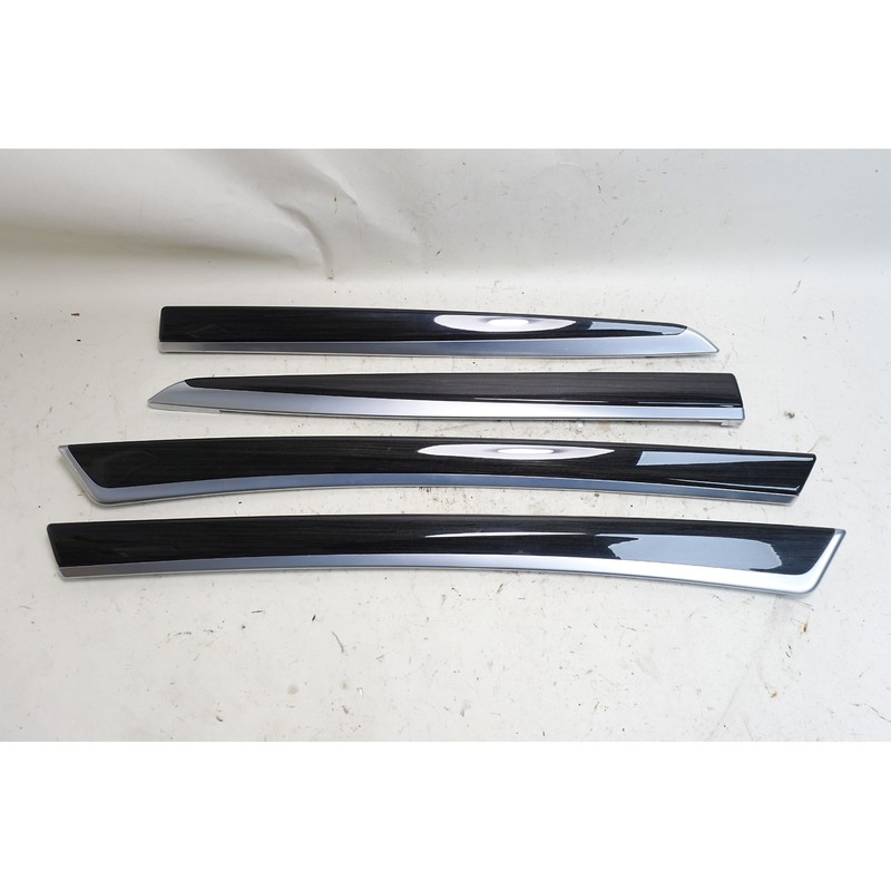 2011-2016 BMW F10 5-Series Int Door Wood Trim Finisher Set Grey Fine Line OEM