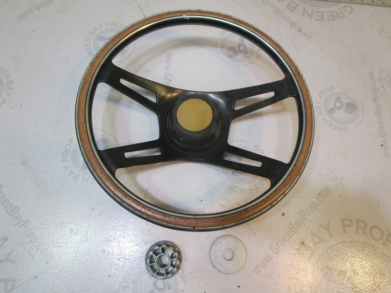 1982 Renken Boat Steering Wheel 4 Spokes Plastic 13.5" Standard 3/4" Taper Shaft