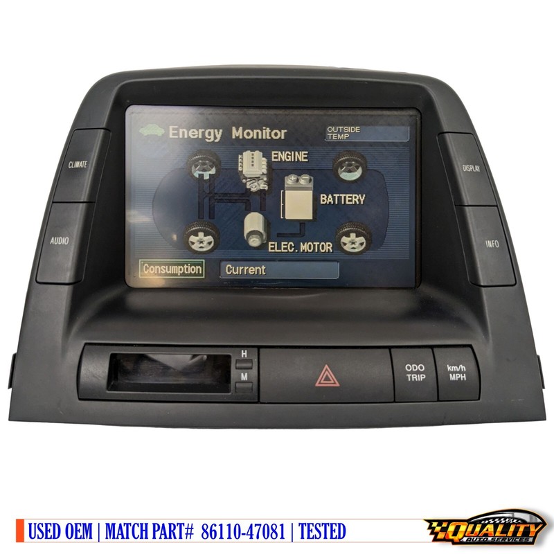 04 - 09 Toyota Prius Cd Player Audio Climate Screen Display Unit P/N 86110-47081