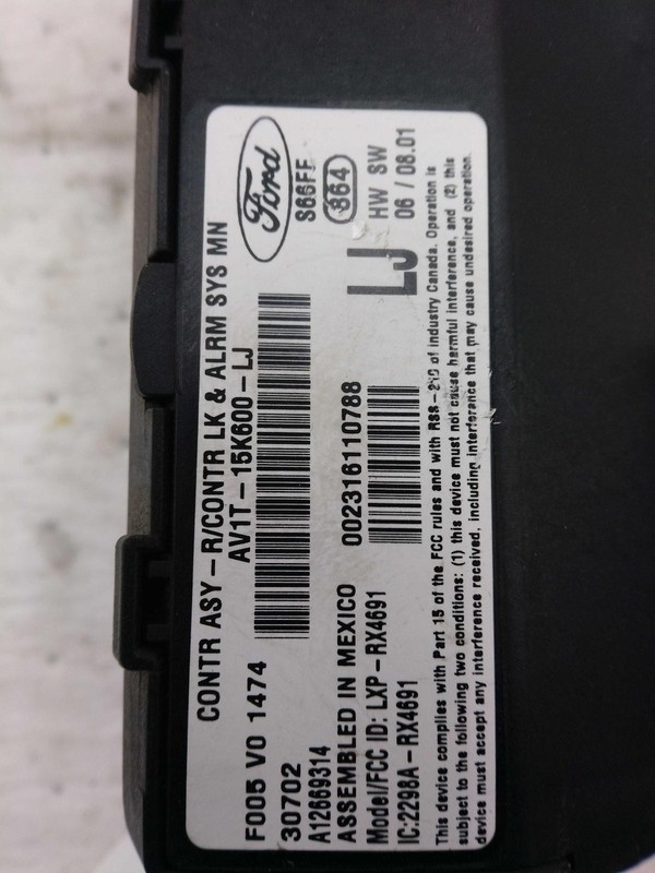 2014 Ford Fiesta Multi-Function Module OEM 169013 Grey 155k Miles