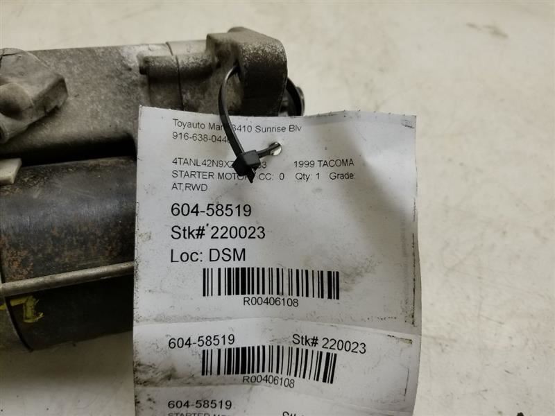 96-04 TOYOTA TACOMA 4 CYL 2.0KW STARTER MOTOR ASSEMBLY