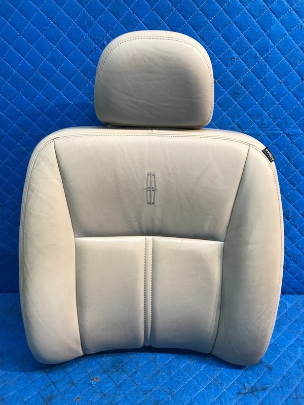 03-11 Lincoln Town Car Front Left Upper Seat Back Cushion Cover Headrest Beige