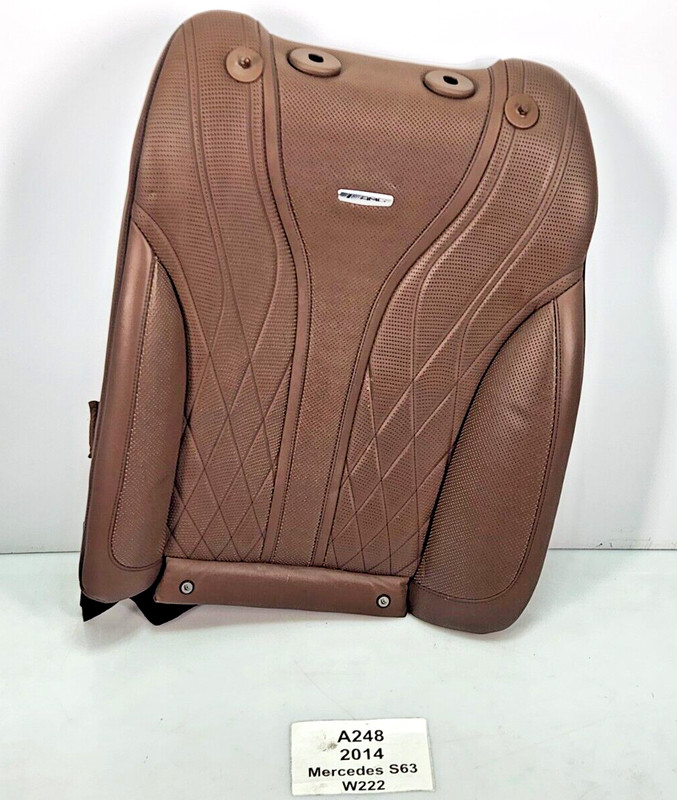 ✅ 14-17 OEM Mercedes W222 S63 Rear Left Driver Upper Seat Cushion Leather Brown*
