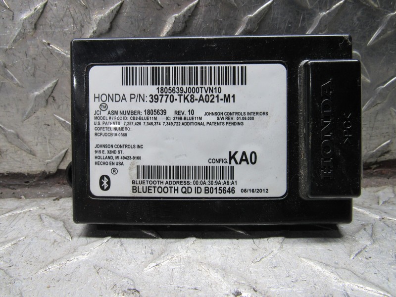 11 12 13 HONDA ODYSSEY COMMUNICATION BLUETOOTH CONTROL MODULE 39770-TK8-A02 OEM