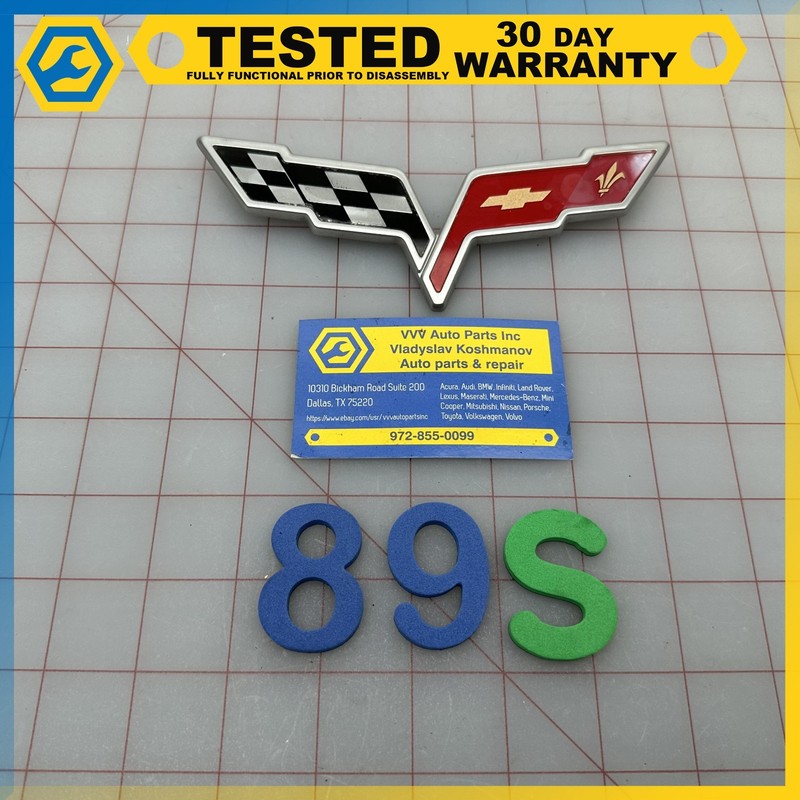 05-08 Chevy Corvette C6 REAR BUMPER EMBLEM BADGE LOGO SYMBOL OEM