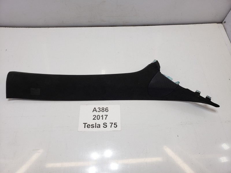 ✅ 12-20 OEM Tesla Model S Front Right A Pillar Trim Black Alcantara W/ Speaker