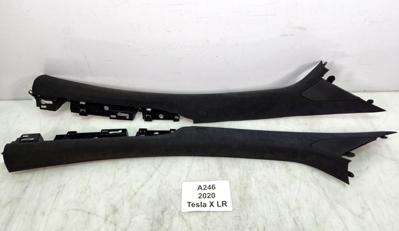 ✅ 2016-2020 OEM Tesla Model XFront Right Left A Pillar Trim Alcantara SET