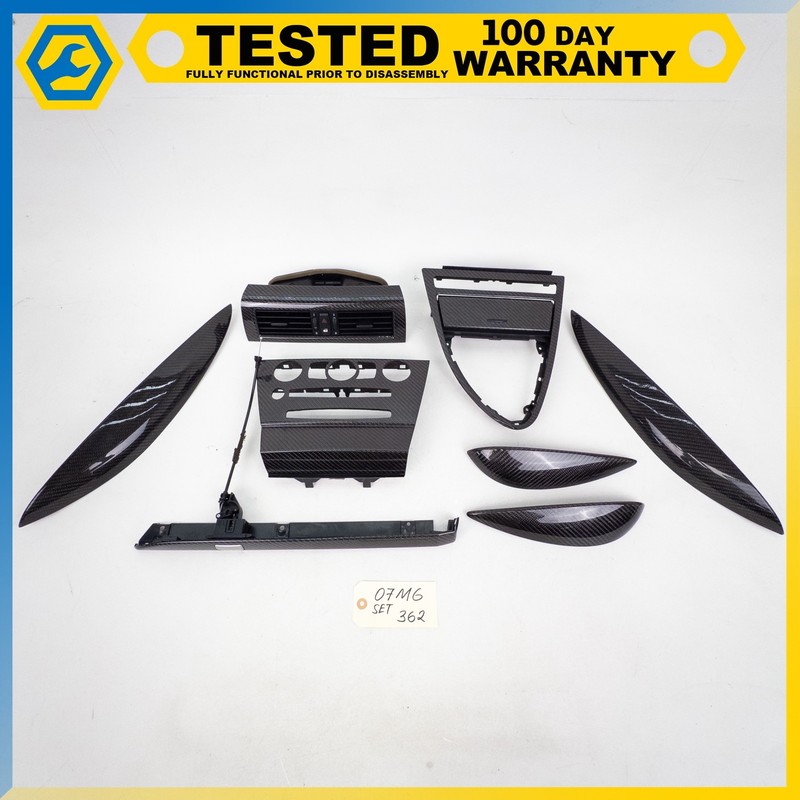 06-10 BMW M6 FRONT REAR DOOR DASHBOARD CENTER CONSOLE CARBON TRIM SET OEM