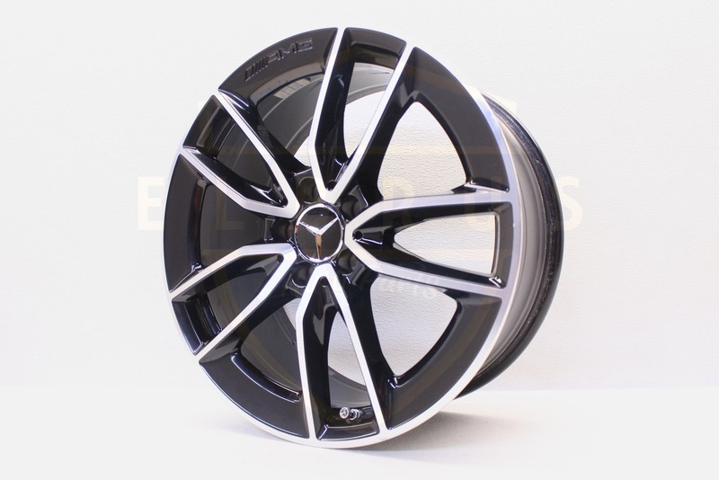 MERCEDES C43 AMG 205 20 - 24 REAR WHEEL RIM 10 SPOKE 19X8.5 BLACK ACCENT OEM #1