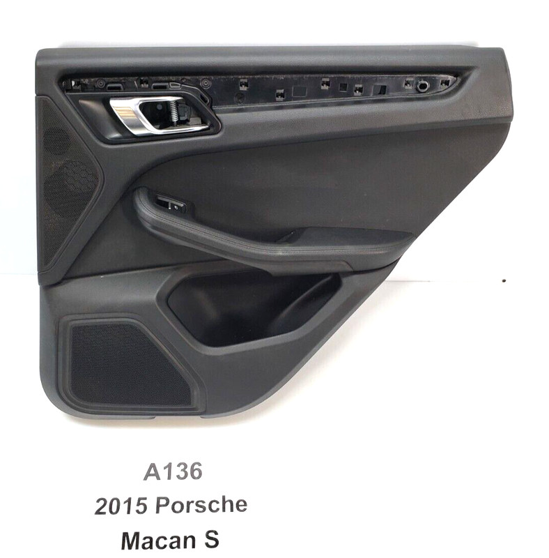 ✅ 15-18 OEM Porsche Macan 95B Rear Right Passenger Door Card Panel Leather Black