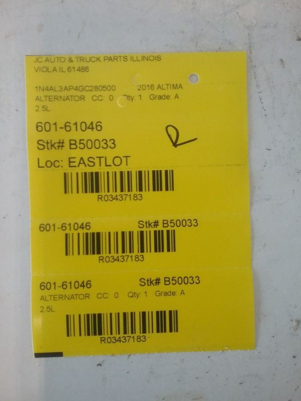 Alternator 4 Cylinder Fits 13-17 ALTIMA 3437183