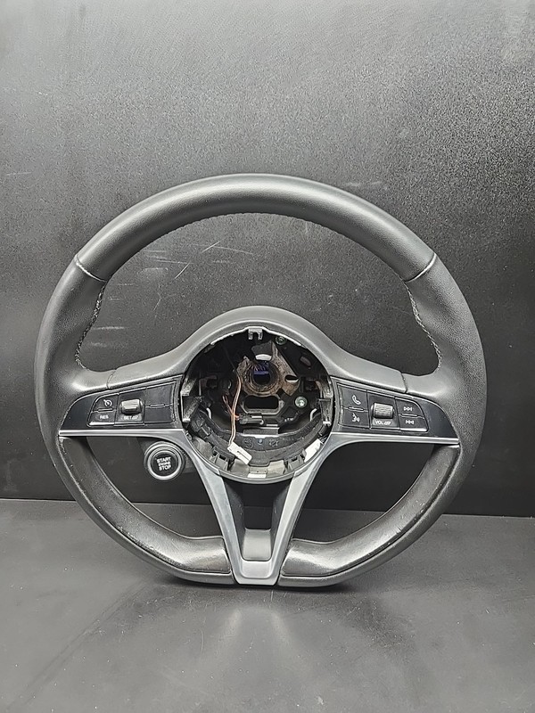 17-19 Alfa Romeo Giulia Steering Wheel Black Leather w/ Switch Buttons OEM