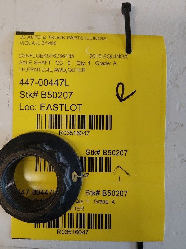 Driver Left Axle Shaft Front 2.4L Outer Fits 10-17 EQUINOX 3516047