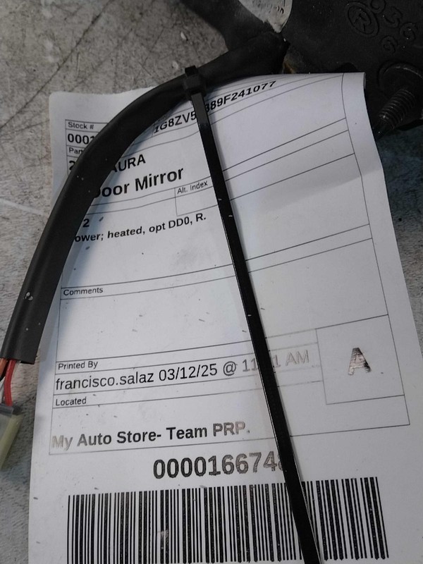 2009 Saturn Aura Right Door Mirror Assembly White 564708 Used 188K Miles