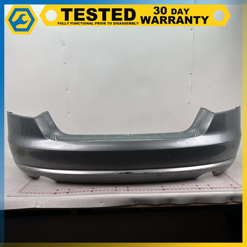 11-14 Audi A8 QUATTROREAR BUMPER COVER W/ PARKING SENSORS GRAY OEM