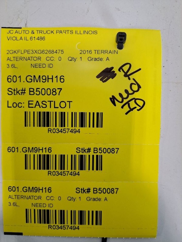 Alternator ID 23119515 Fits 08-09 13-17 EQUINOX 3457494