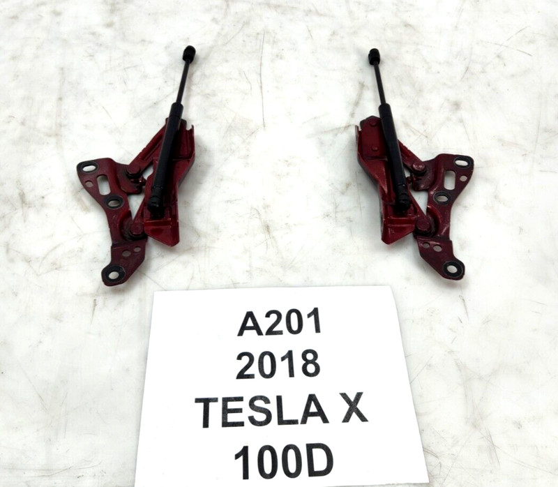 ✅ 2016-2020 Tesla Model X Front Right Left Driver Passenger Hood Hinge Red SET