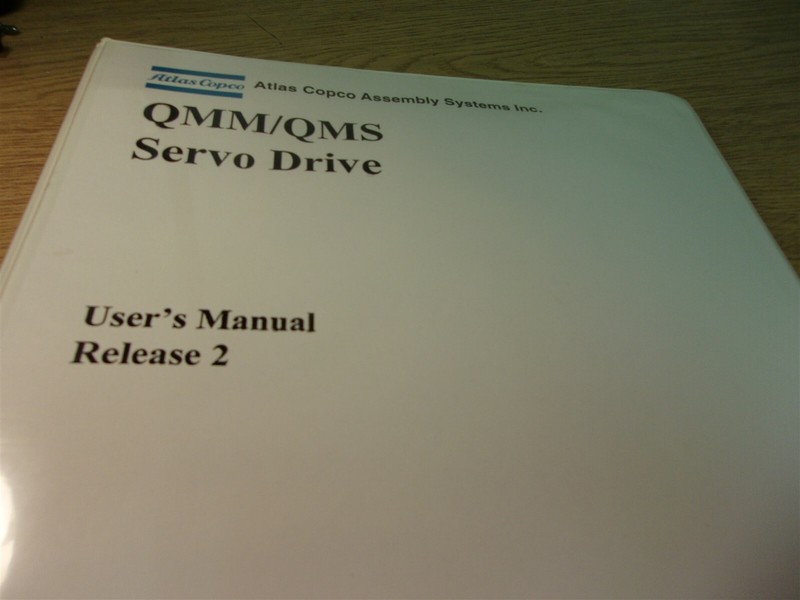 Atlas Copco QMM/QMS Servo Drive User's Manual Release 2 K260788 *FREE SHIPPING*