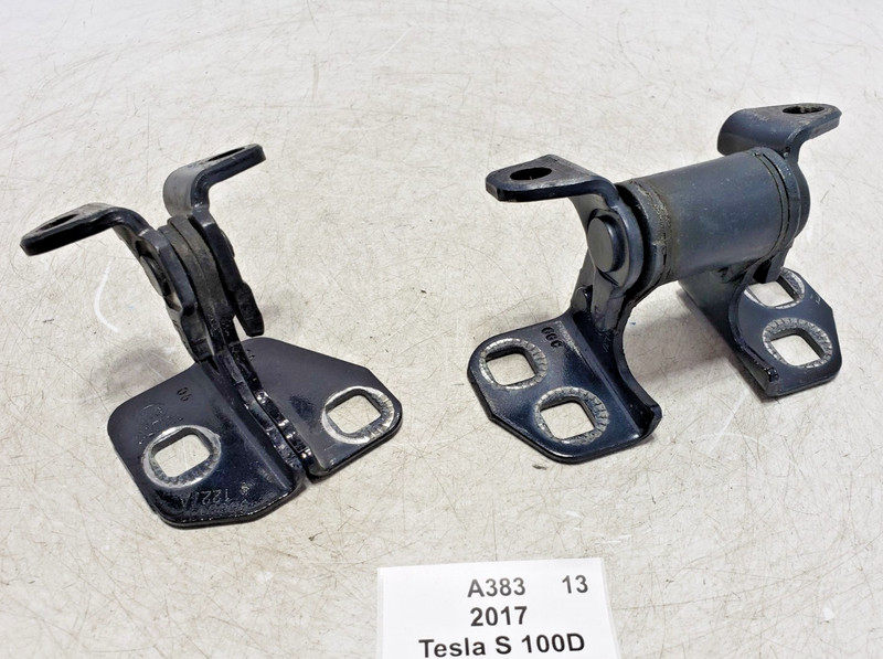 ✅ 12-21 OEM Tesla Model S Rear Right Passenger Door Hinge Upper Lower Black SET
