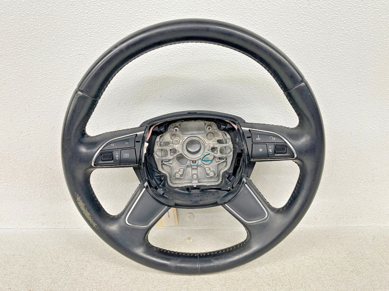 ⭐2012-2015 AUDI A7 A6 4 SPOKE STEERING WHEEL & CONTROL LEATHER BLACK OEM LOT2421