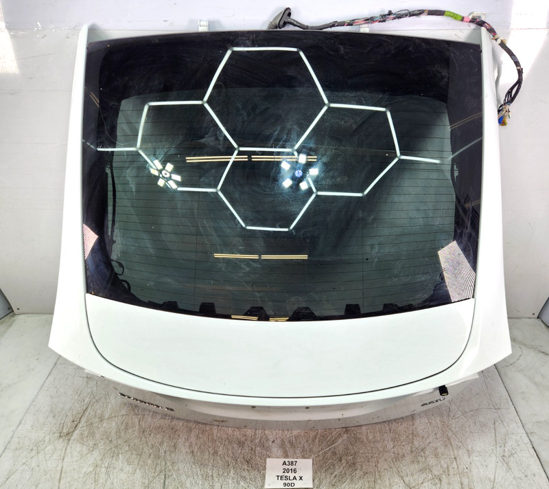 ✅ 16-20 OEM Tesla Model X Rear Tailgate Trunk Lid Assembly White PBCW W/ Glass*