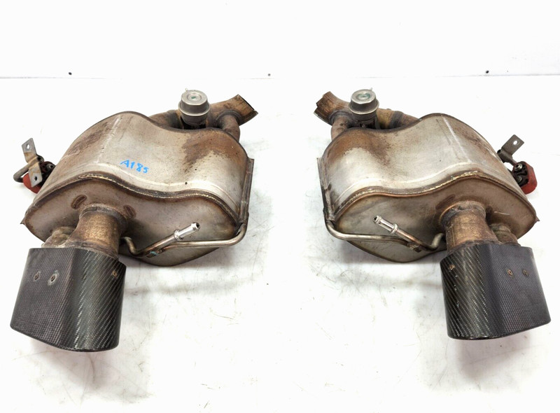 ✅ 09-19 OEM Maserati GranTurismo GT Sport Rear Exhaust Mufflers Carbon Tips SET