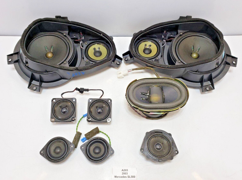 ✅ 03-08 OEM Mercedes R230 SL500 Front Rear Left Right Speaker Subwoofer Bose SET