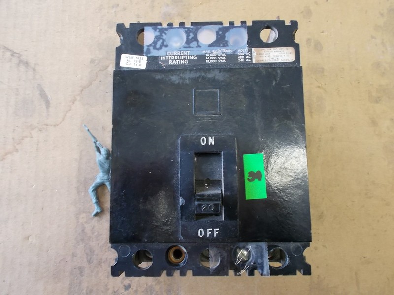 Square D 3-Pole 20A Type FAL Issue KE-28 Circuit Breaker *FREE SHIPPING*
