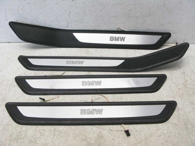 14-15 BMW F02 750Li DOOR SILL TRIM SCUFF PLATE ILUMINATED OEM SET 100923C