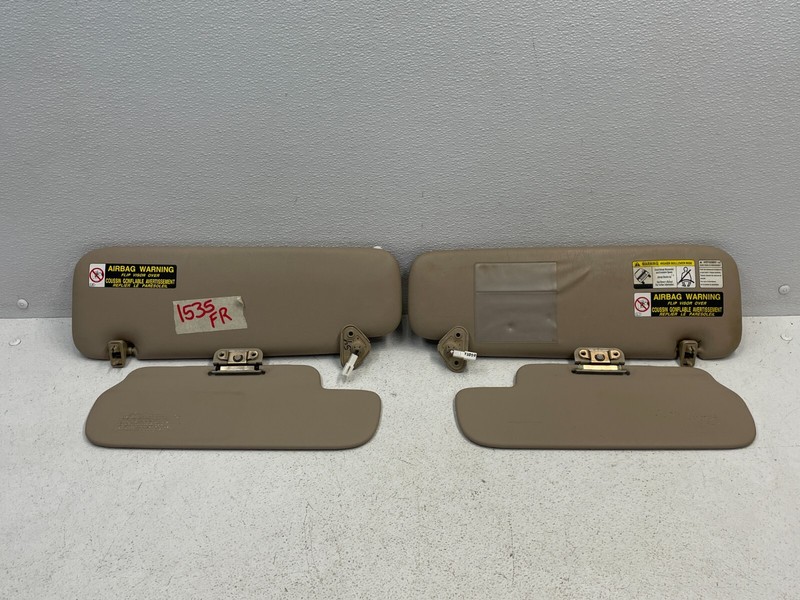 1998-2002 Lexus LX470 Front Left & Right Sunvisor Visor Set Pair Beige 1535 OEM
