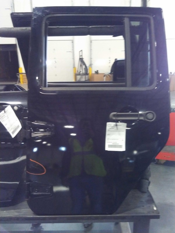 2008 Jeep Wrangler Left Door Black Used OEM Part 105995 - SCRATCHED
