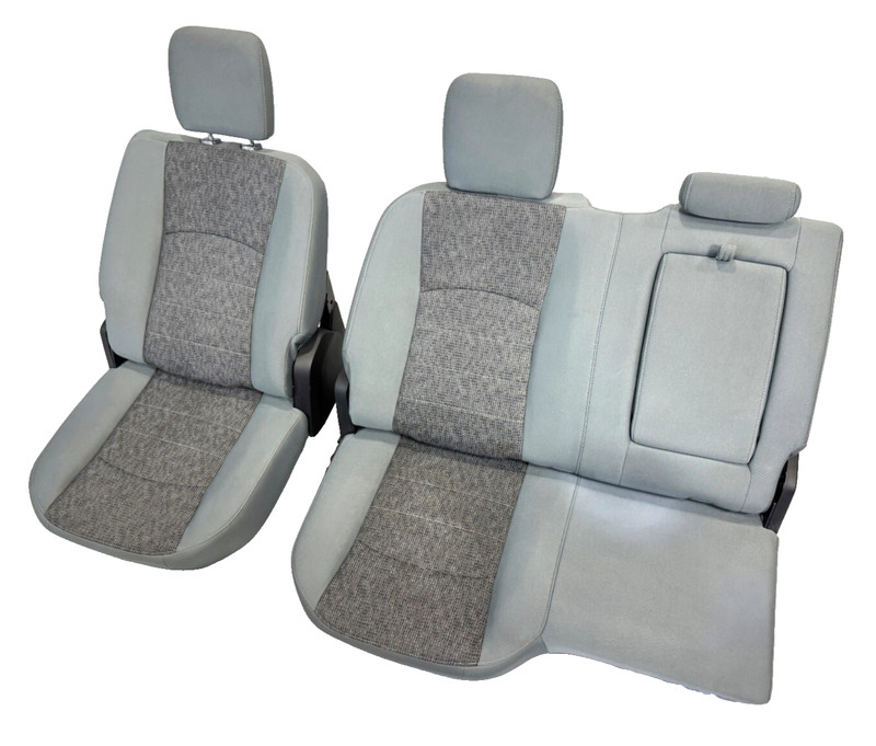 📌13-24 RAM 1500 CL 2500 3500 CREW CAB REAR LEFT & RIGHT CLOTH GRAY SEAT SET OEM