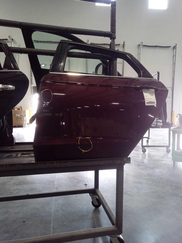 2017 Ford Fusion Left Rear Door Maroon OEM Used 118K Miles Dented
