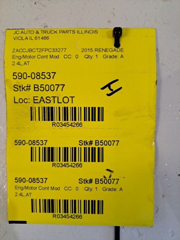 Engine ECM Electronic Control Module 2.4L Fits 15-17 RENEGADE 3454266