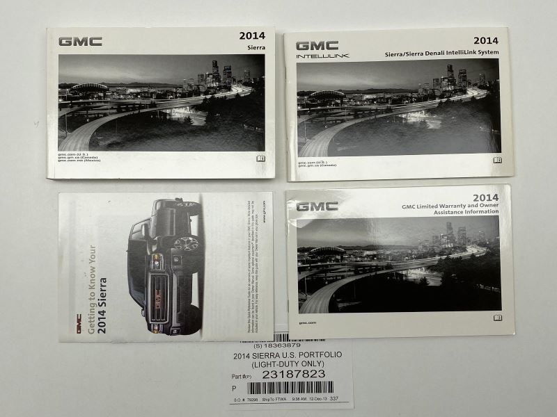 Owners Manual 2014 GMC Sierra 82310
