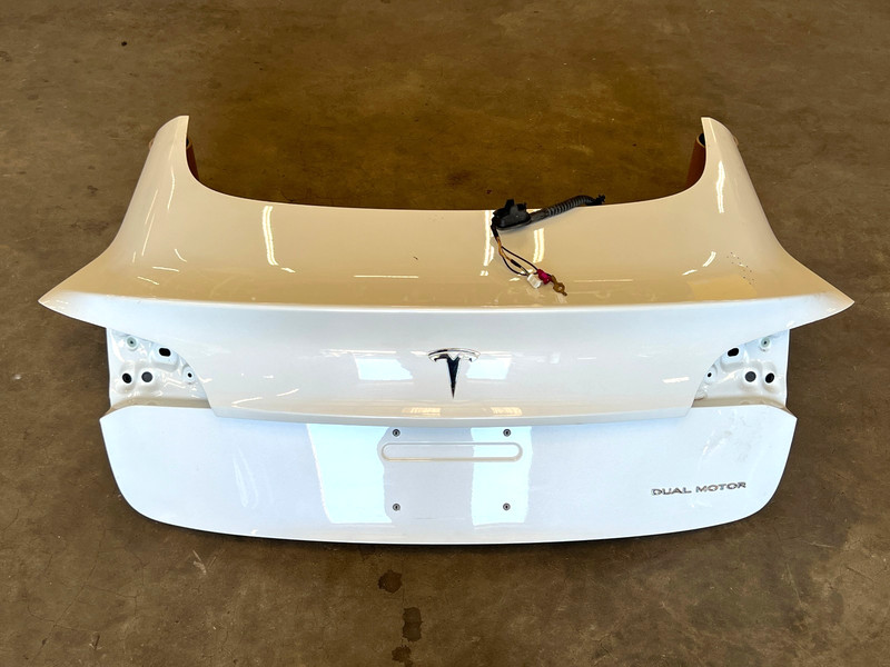 ⭐2017-2023 TESLA MODEL 3 REAR TRUNK LIFTGATE TAILGATE DECK LID WHITE OEM LOT2616