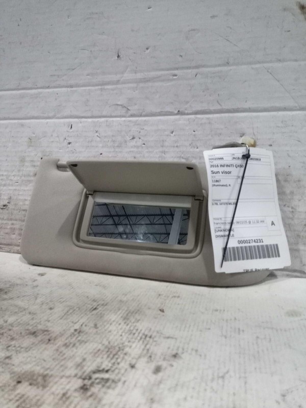 2016 INFINITI QX50 White Used Sun Visor - 46319, 107K Miles, OEM Quality
