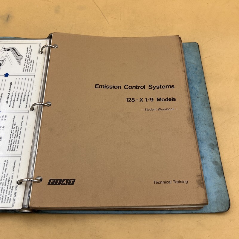 1970’s Fiat Emission Control Systems Weber Carburetor Student Training Workbook