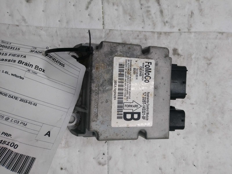 Used Air Bag Module fits: 2015 Ford Fiesta Air Bag from 10/14/13 1.6L w/o turbo