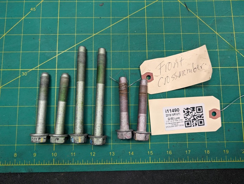 6PC Front Crossmember Mount Bolt 2019 Infiniti QX50 2020 2021 2022 2023