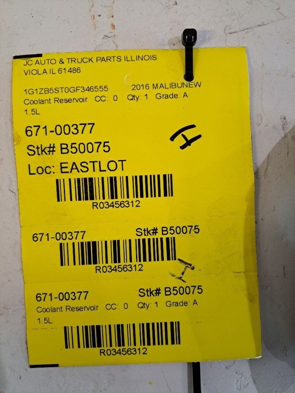 Coolant Reservoir Fits 16-23 MALIBU 3456312