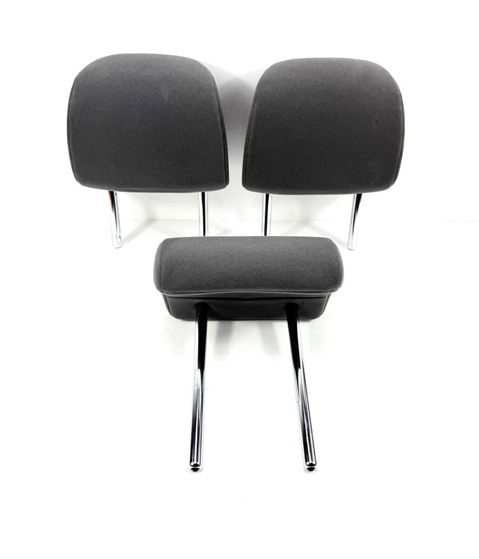 2010-2015 Toyota Prius Rear 2nd Row Headrest Set Gray Cloth 3 Piece OEM
