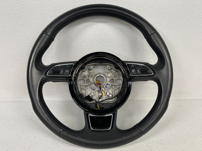 ⭐2012-2018 AUDI A7 S7 3 SPOKE DRIVER STEERING WHEEL TRIM ASSY BLACK OEM LOT2301