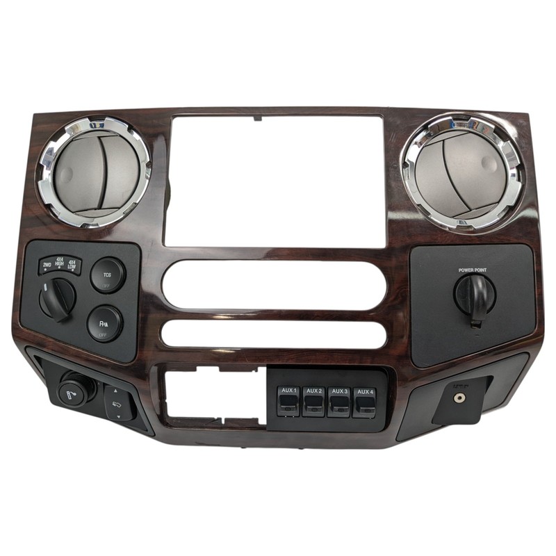 2008-2010 FORD F-250 F-350 SUPER DUTY CENTER DASH BEZEL WOOD TRIM 8C34-2504302-E