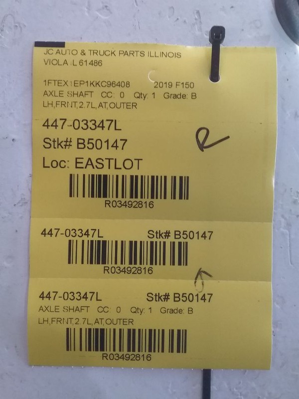 Driver Axle Shaft Front Outer Cv Axle Fits 16-20 FORD F150 PICKUP 3492816