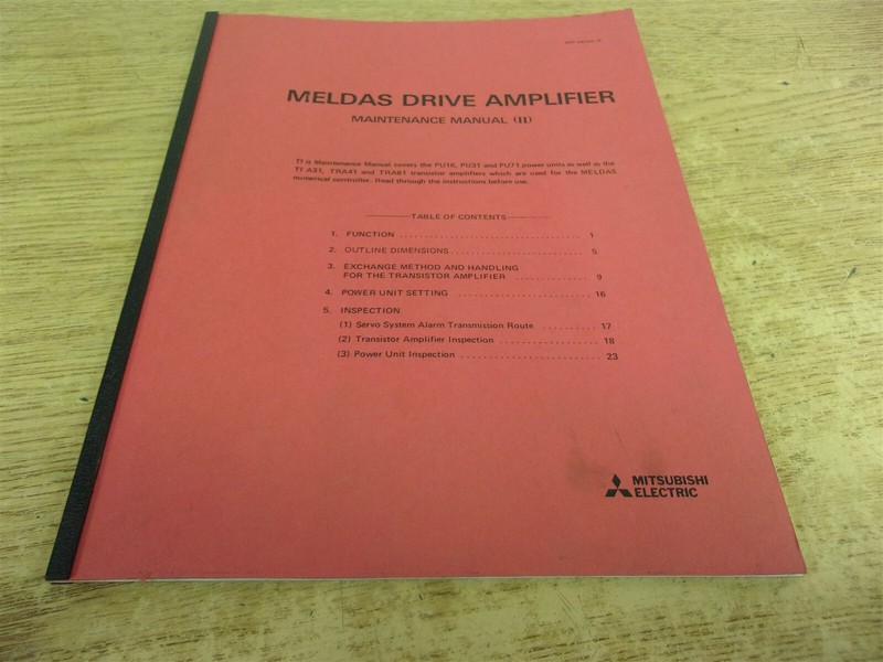Meldas Drive Amplifier Maintenance Manual II *FREE SHIPPING*