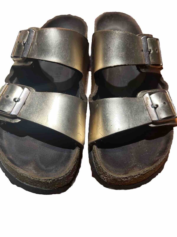 Birkenstock Womens Arizona Slip On Classic Rose Gold Slide Sandal Size US 5
