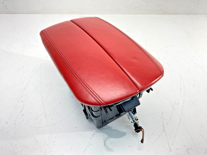 BMW F15 F16 F85 F86 X5 X6 M Center Console Armrest Pad Storage Red Leather OEM✅